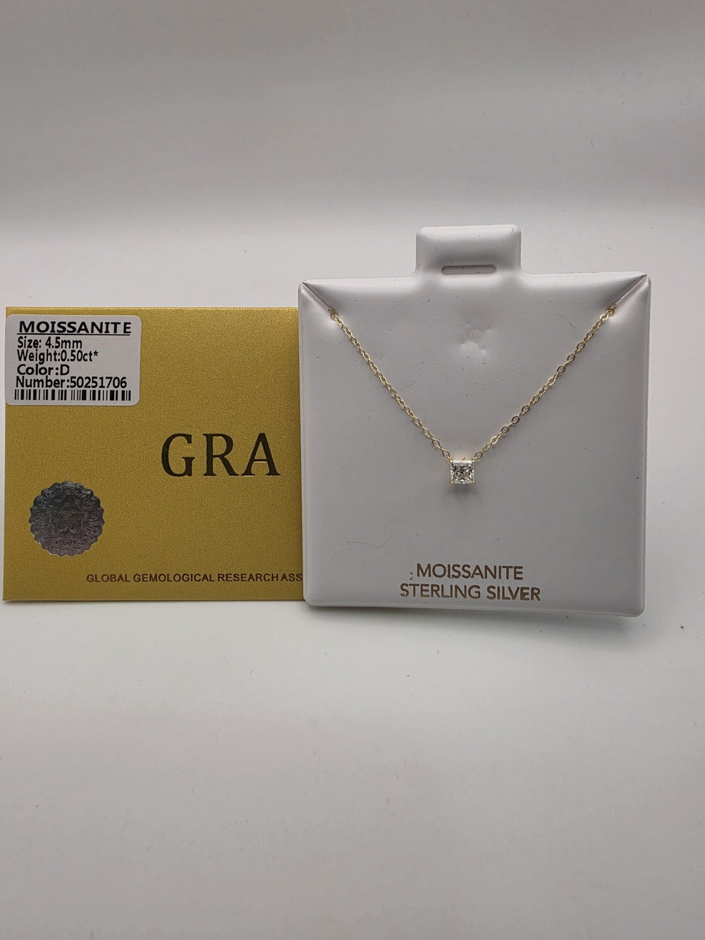 0.5ct Moissanite Sterling Silver Pendant Necklace